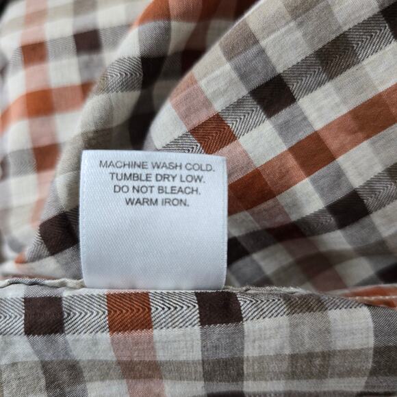 Johnston & Murphy Shirt Men XXL 2XL Brown Multicolor Checked Button down L/S - Picture 12 of 12